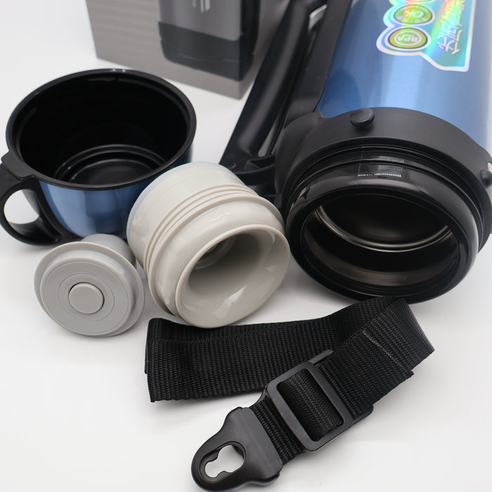 Pinkah 1.9mL Stainless Steel X- Large Coffe Thermoses For Travel Insulated Water Vacuum Bottle With Plastic Cup Hiking