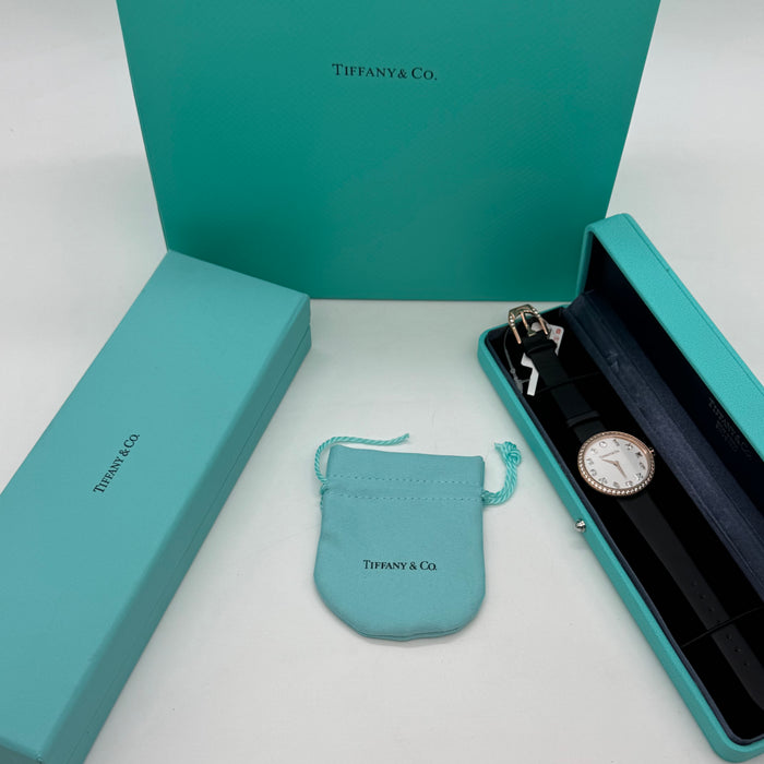 Tiffany & Co. Cocktail Oval Diamond Bezel Women’s Watch – White Dial, Rose Gold Case