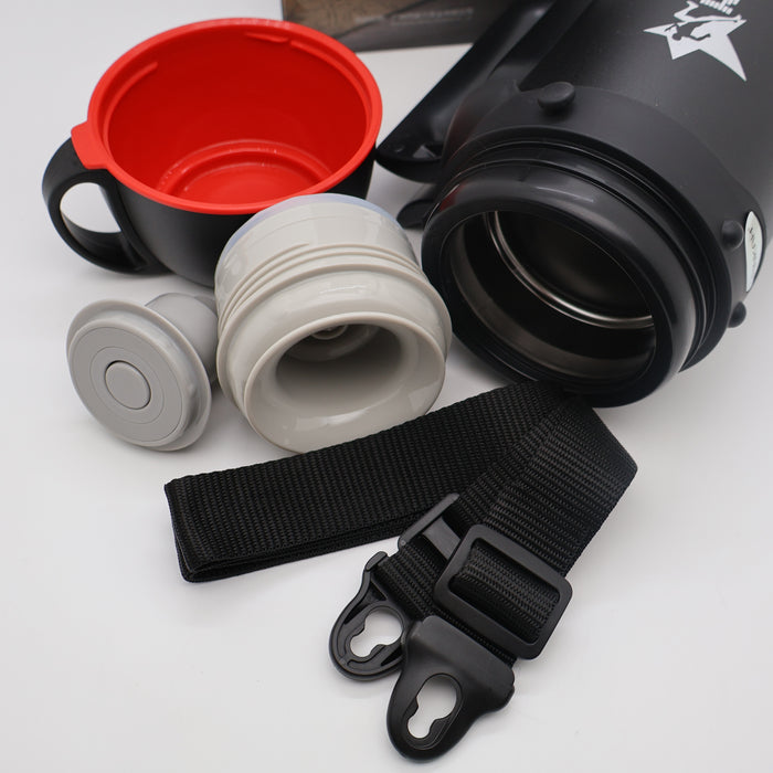 Pinkah 1.2mL Stainless Steel Medium Coffe Thermoses For Travel Insulated Water Vacuum Bottle With Plastic Cup Hiking