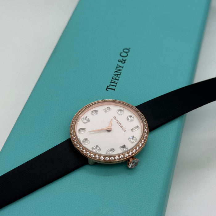 Tiffany & Co. Cocktail Oval Diamond Bezel Women’s Watch – White Dial, Rose Gold Case