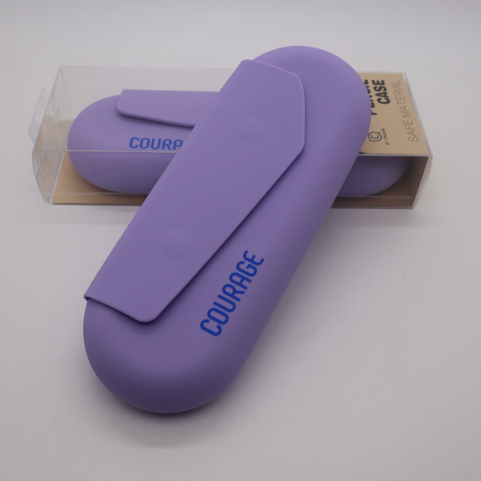 Courage , Decisive , Discover Pencil Case Safe Material Grade Silicone Waterproof