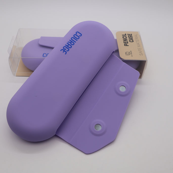Courage , Decisive , Discover Pencil Case Safe Material Grade Silicone Waterproof