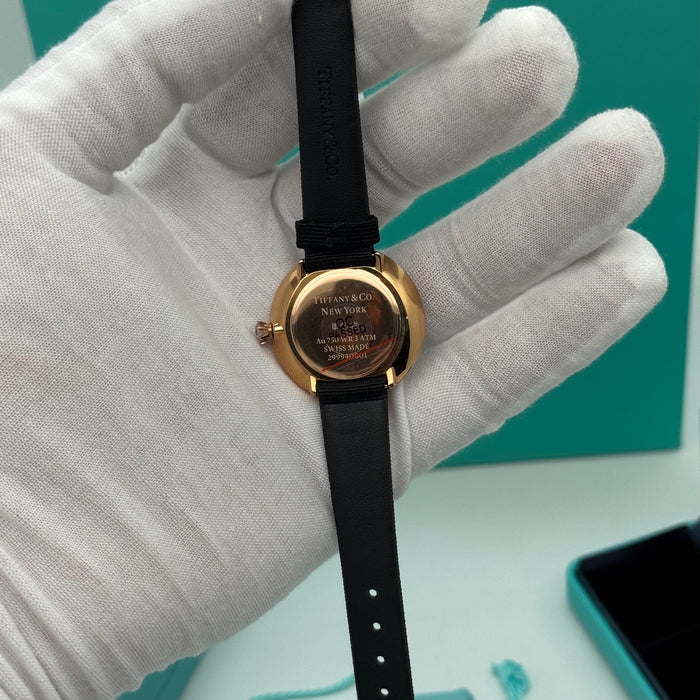 Tiffany & Co. Cocktail Oval Diamond Bezel Women’s Watch – Black Dial, Rose Gold Case