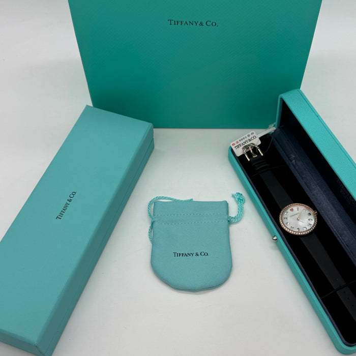 Tiffany & Co. Cocktail Oval Diamond Bezel Women’s Watch – White Mother-of-Pearl Dial with Red Heart