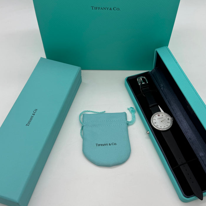 Tiffany & Co. Cocktail Oval Diamond Bezel Women’s Watch – White Dial with Red Heart