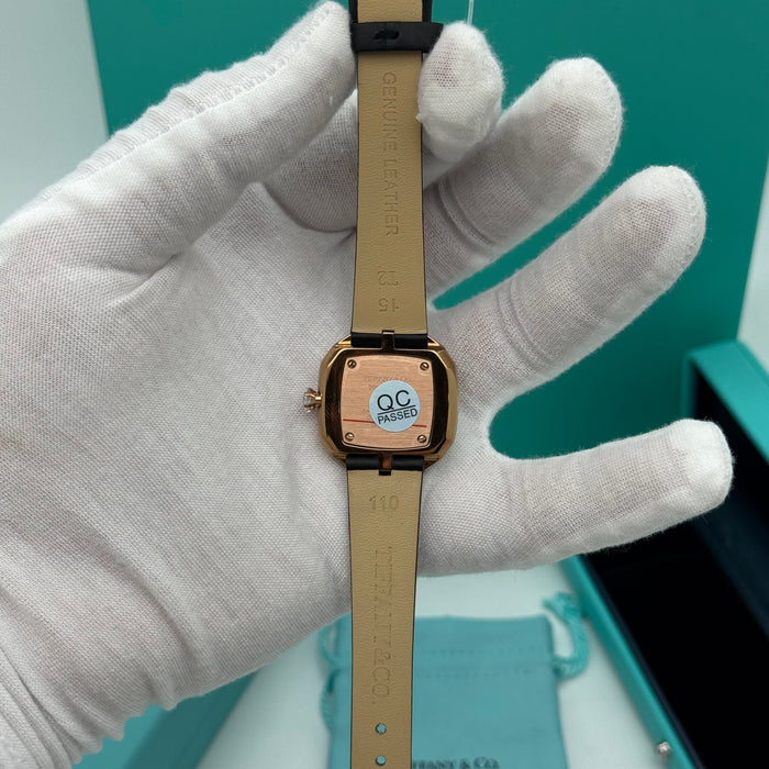 Tiffany & Co. Cushion Diamond Bezel Watch – Tiffany Blue Dial in Rose Gold