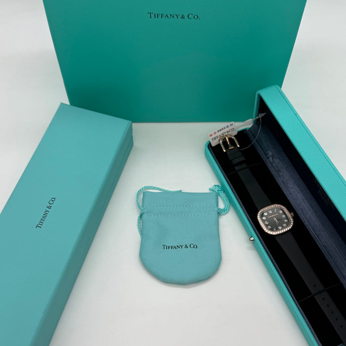 Tiffany & Co. Cushion Black Dial Diamond Bezel Women’s Watch