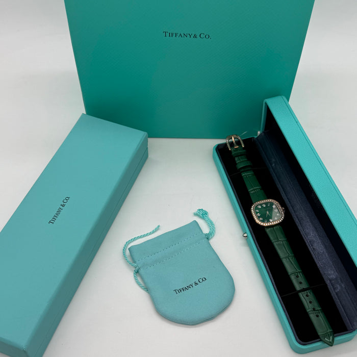 Tiffany & Co. Cushion Green Dial Diamond Bezel Women’s Watch