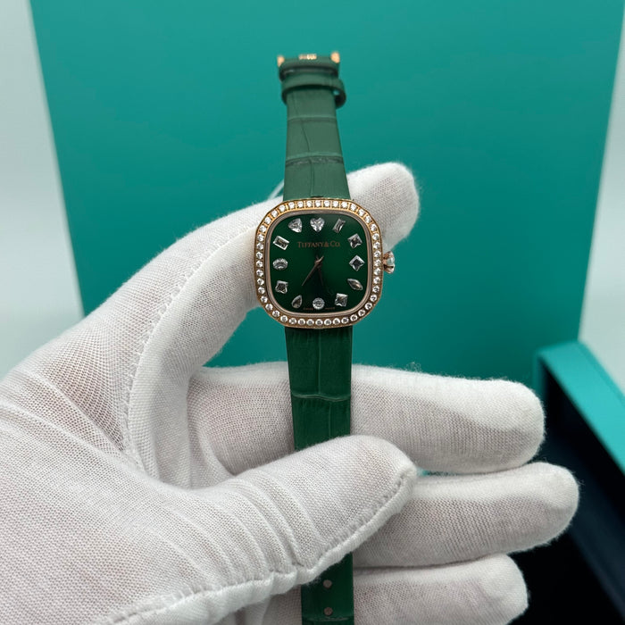 Tiffany & Co. Cushion Green Dial Diamond Bezel Women’s Watch