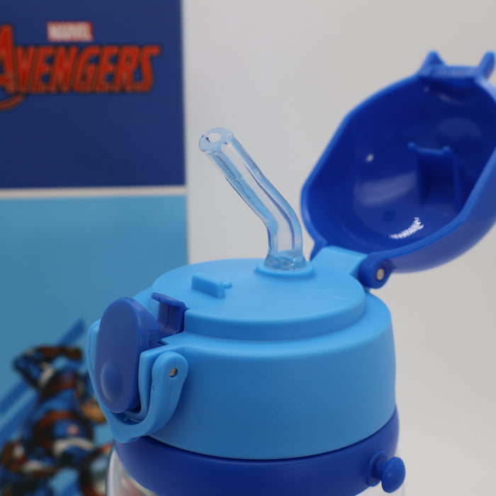 Spider Water Bottle Reusable Kids 520ml PP with Two Lids Leak Proof with straw Lid BPA Free Drinking bottle (Elsa)