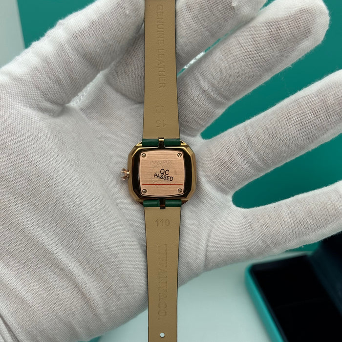 Tiffany & Co. Cushion Green Dial Diamond Bezel Women’s Watch