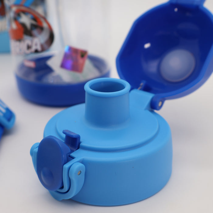 Spider Water Bottle Reusable Kids 520ml PP with Two Lids Leak Proof with straw Lid BPA Free Drinking bottle (Elsa)