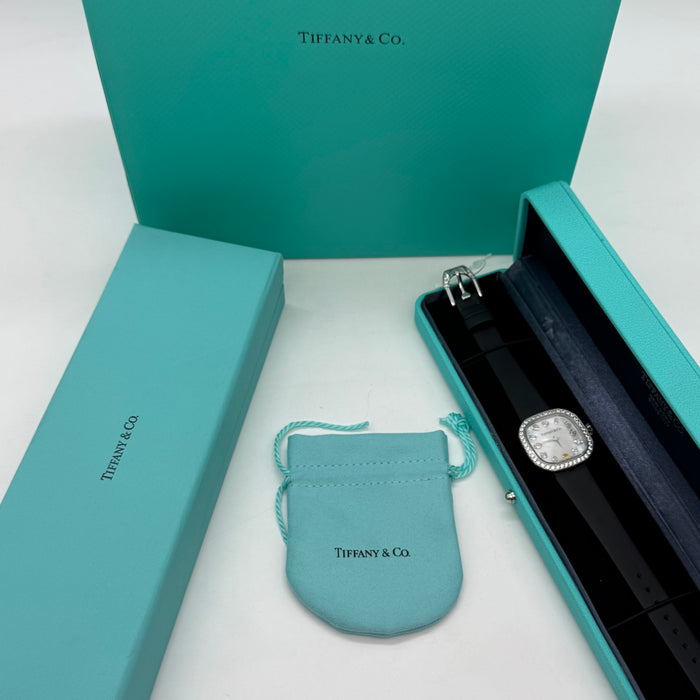Tiffany & Co. Square Ladies Watch – Mother of Pearl Dial with Diamond Markers