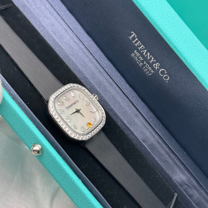 Tiffany & Co. Square Ladies Watch – Mother of Pearl Dial with Diamond Markers