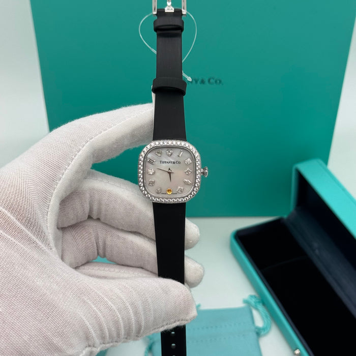 Tiffany & Co. Square Ladies Watch – Mother of Pearl Dial with Diamond Markers