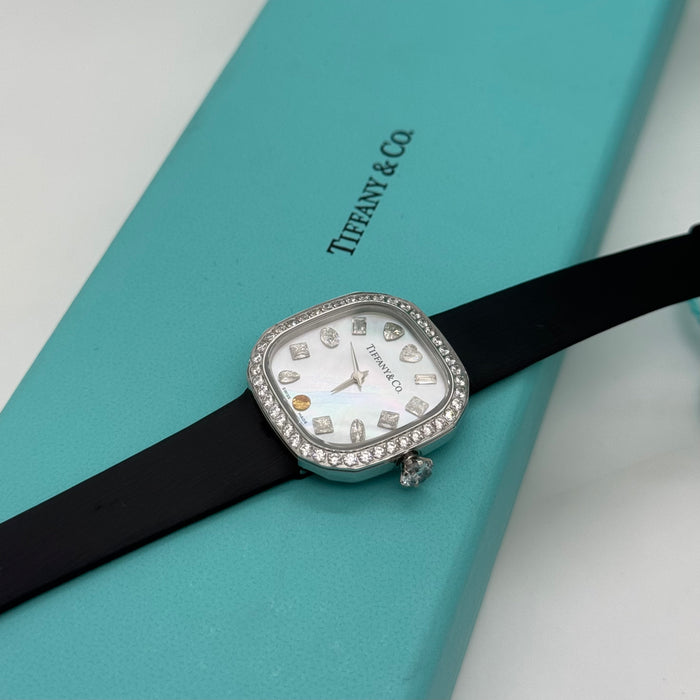 Tiffany & Co. Square Ladies Watch – Mother of Pearl Dial with Diamond Markers