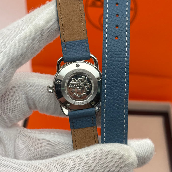 Hermès Arceau Petite Lune Constellation Watch – Blue Leather Strap