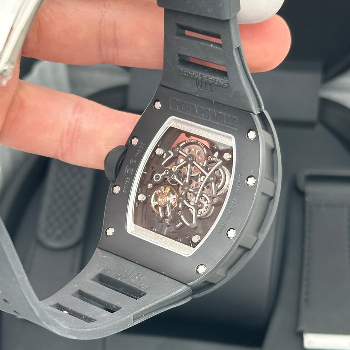 Richard Mille RM055 Bubba Watson Black Edition Skeleton Watch – Matte Black Case with Black Rubber Strap