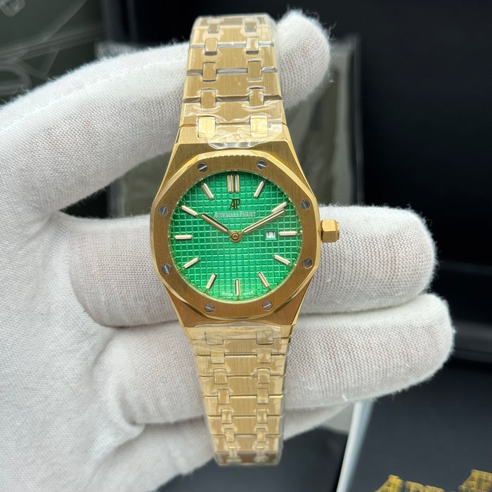 Audemars Piguet Royal Oak – Yellow Gold, Green Tapisserie Dial