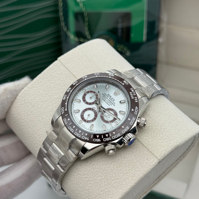 Rolex Daytona Cosmograph Platinum – Ice Blue Dial & Chestnut Brown Bezel (5A+)