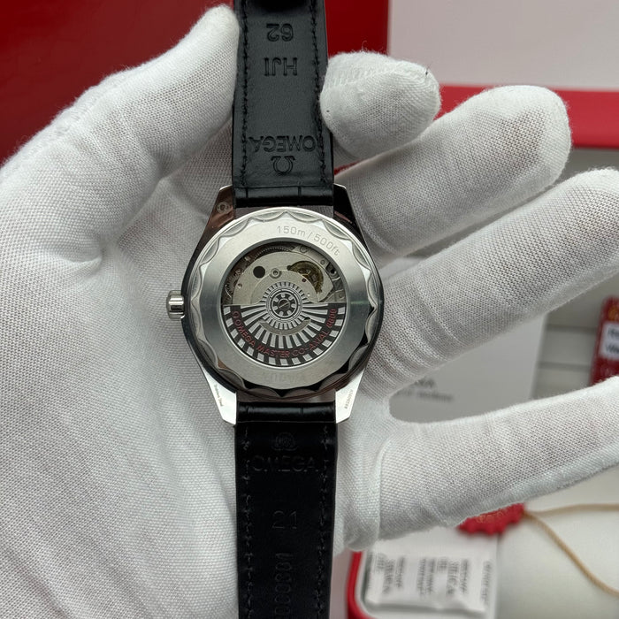 Omega Seamaster Aqua Terra 150M Co-Axial Master Chronometer 41mm Black Dial on Leather Strap