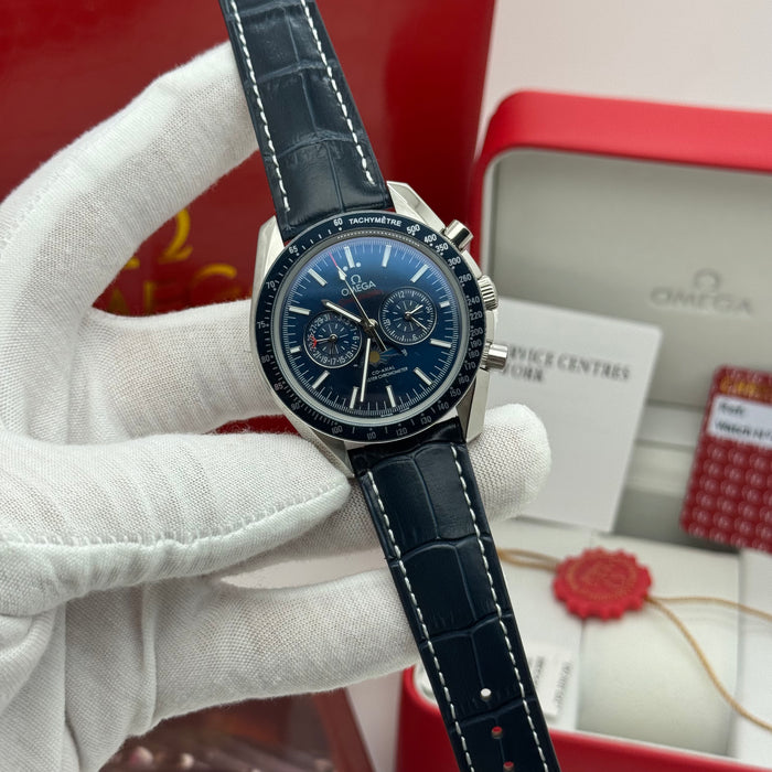Omega Speedmaster Moonphase Co-Axial Master Chronometer Chronograph 44.25mm Blue Dial