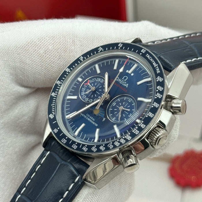 Omega Speedmaster Moonphase Co-Axial Master Chronometer Chronograph 44.25mm Blue Dial