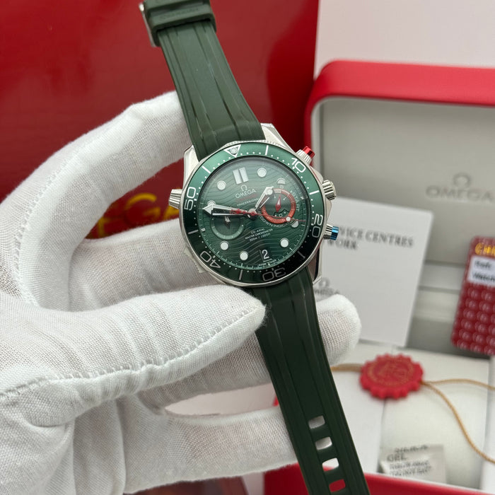 Omega Seamaster Diver 300M Co-Axial Master Chronometer Chronograph 44mm Green Ceramic