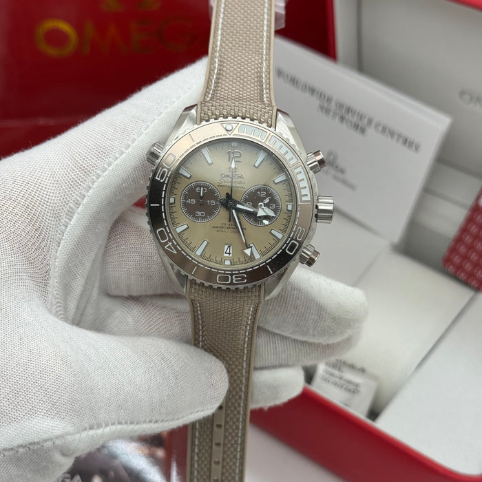 Omega Seamaster Planet Ocean Chronograph 45.5mm – Beige Dial, Automatic Co-Axial