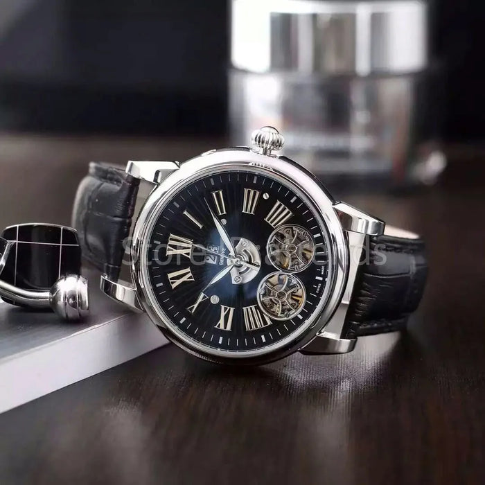 Patek Philippe Tourbillon Dual Open Heart – Black Leather