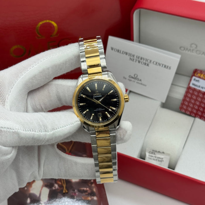 Omega Seamaster Co-Axial Master Chronometer Two-Tone Watch - Black Dial