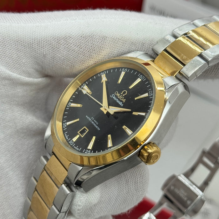 Omega Seamaster Co-Axial Master Chronometer Two-Tone Watch - Black Dial