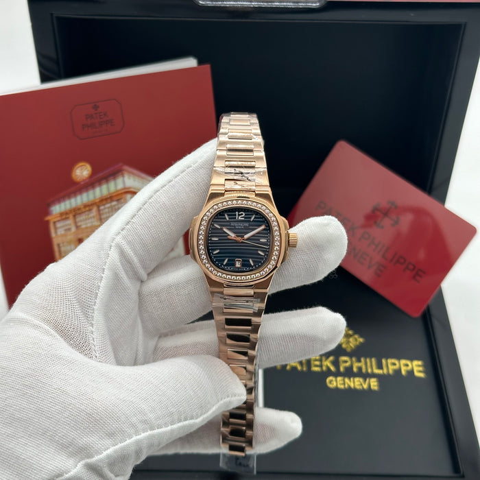 Patek Philippe Nautilus 33MM Rose Gold  – Diamond Bezel (Luxury Edition)