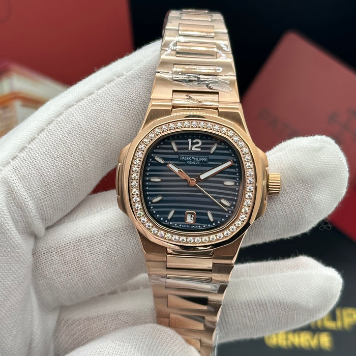 Patek Philippe Nautilus 33MM Rose Gold  – Diamond Bezel (Luxury Edition)