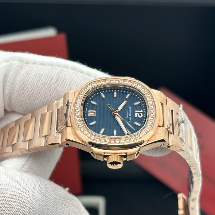 Patek Philippe Nautilus 33MM Rose Gold  – Diamond Bezel (Luxury Edition)