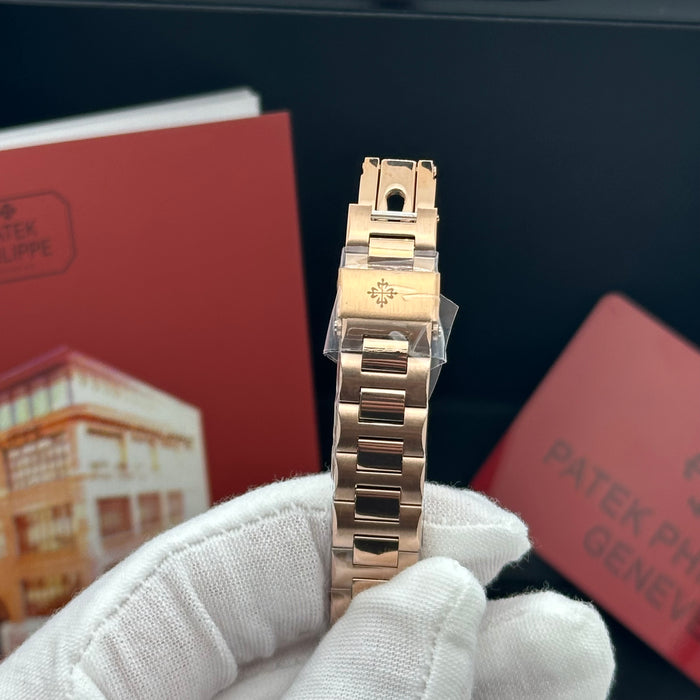 Patek Philippe Nautilus-Style Rose Gold 33MM Watch – Tiffany Green Dial & Diamond Bezel