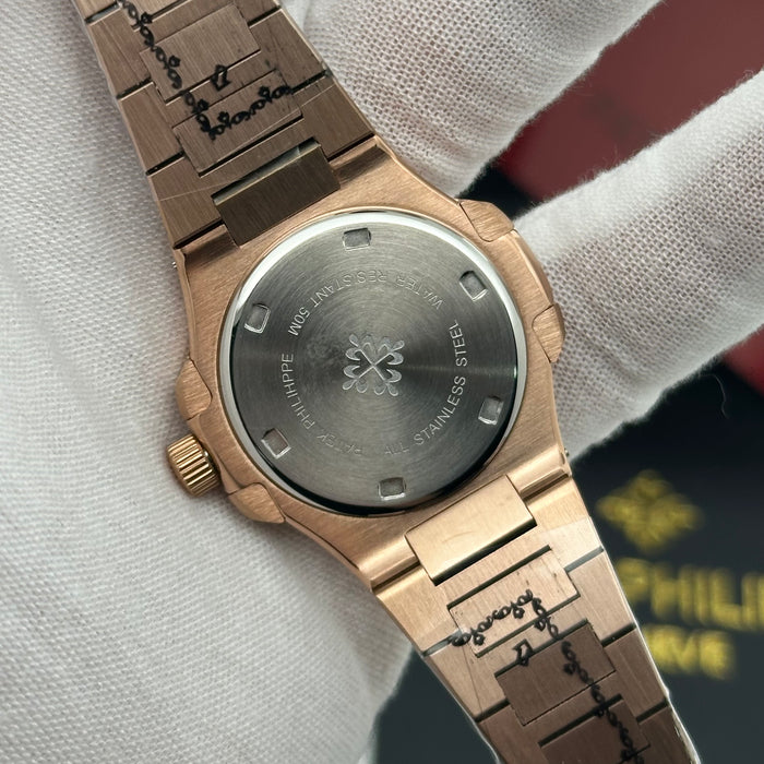 Patek Philippe Nautilus-Style Rose Gold 33MM Watch – Tiffany Green Dial & Diamond Bezel