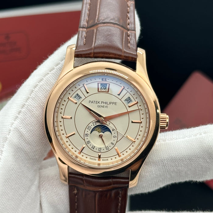 Patek Philippe Annual Calendar – Rose Gold – Moonphase – Leather Strap