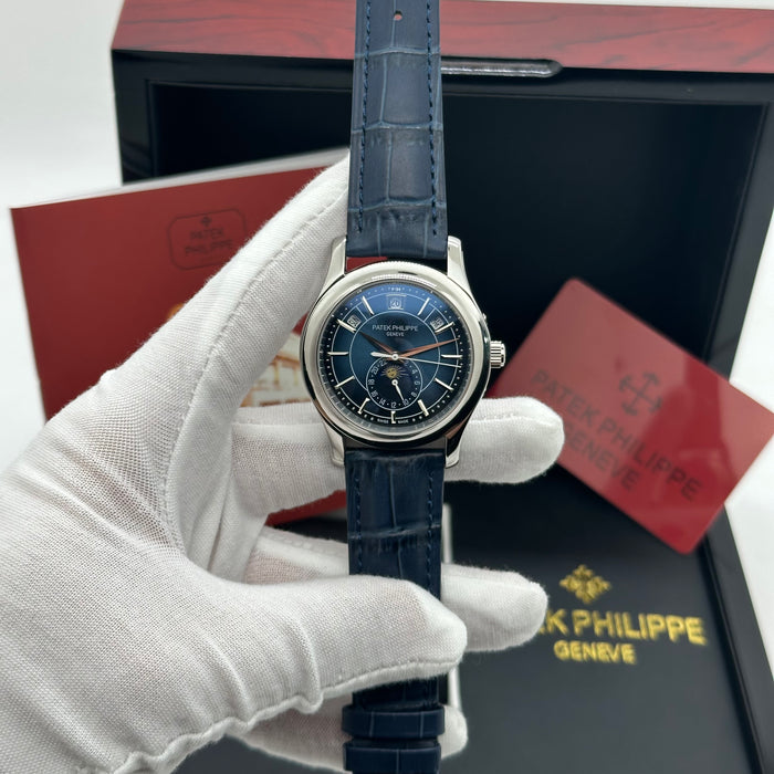Patek Philippe Annual Calendar Moonphase Blue Dial – Leather Strap