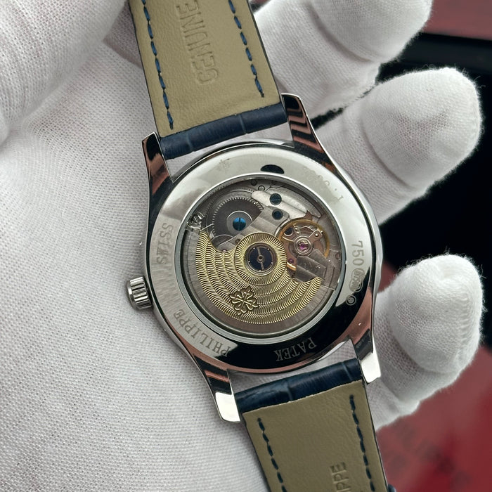 Patek Philippe Annual Calendar Moonphase Blue Dial – Leather Strap