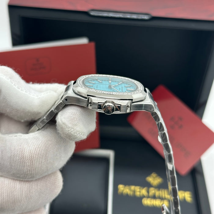 Patek Philippe Nautilus 40MM – Tiffany Blue Dial with Diamond Bezel (Stainless Steel)