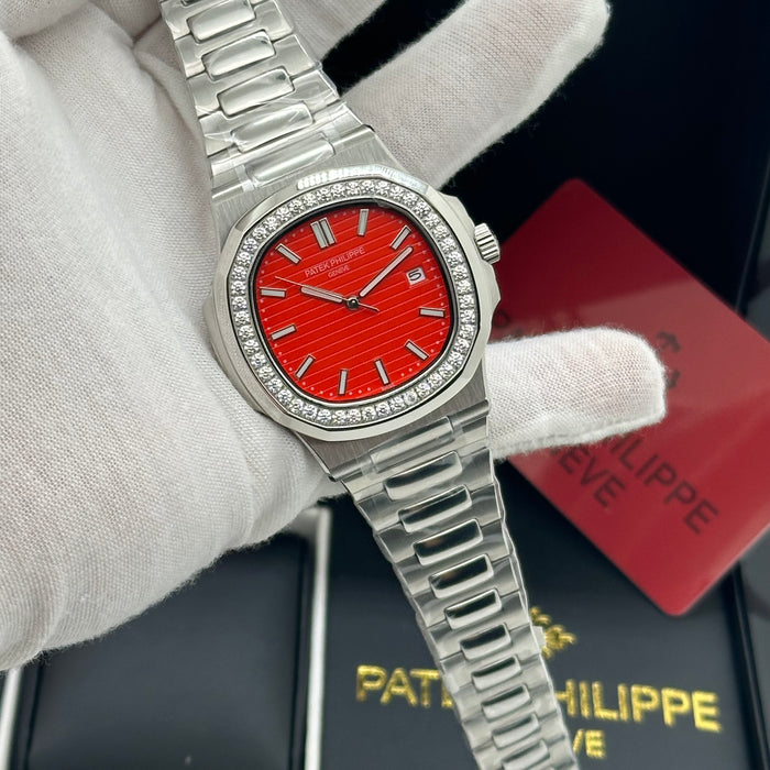 Patek Philippe Nautilus 40MM – Ruby Red Diamond Bezel Edition