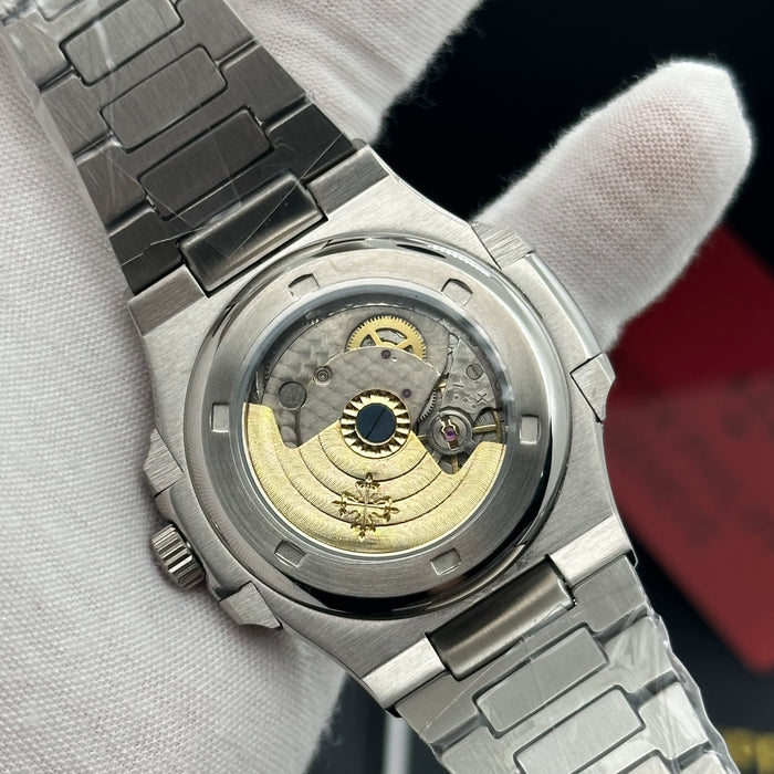 Patek Philippe Nautilus 40MM Diamond Bezel Automatic Watch – Green Textured Dial