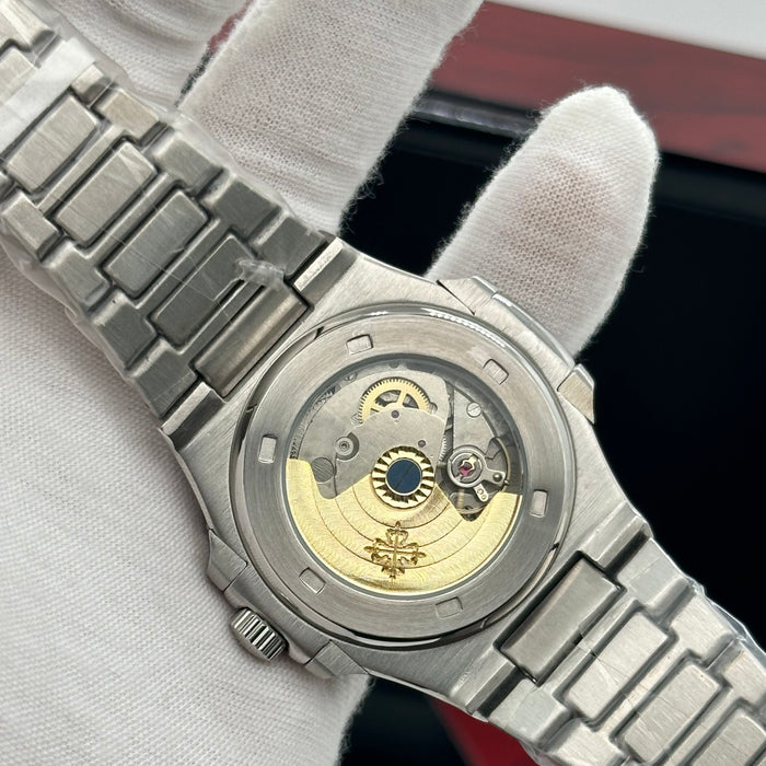 Patek Philippe Nautilus 40MM Diamond Bezel Automatic Watch – Black Textured Dial