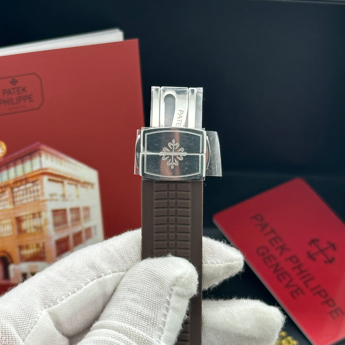 Patek Philippe Aquanaut 40MM Diamond Bezel – Brown Dial – Rubber Strap