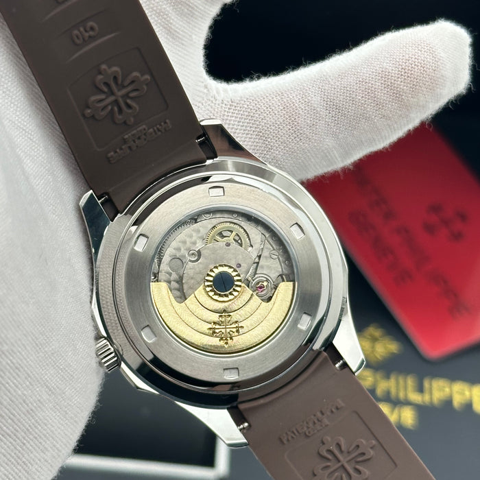 Patek Philippe Aquanaut 40MM Diamond Bezel – Brown Dial – Rubber Strap