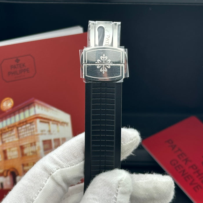 Patek Philippe Aquanaut 40MM Diamond Bezel Automatic Watch – Black Dial & Rubber Strap