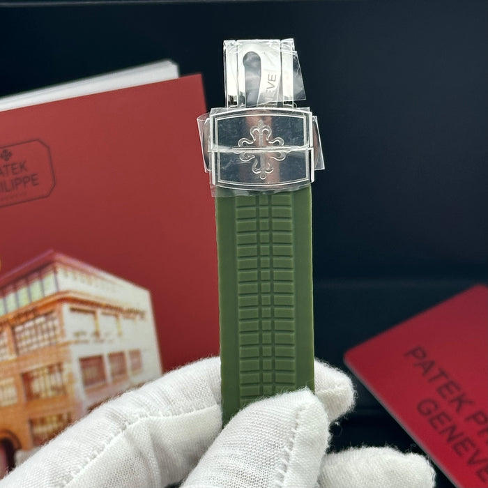 Patek Philippe Aquanaut 40MM | Green Dial – Diamond Bezel – Rubber Strap Edition