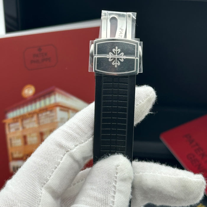 Patek Philippe Aquanaut 40MM White Dial Diamond White Edition & Black Rubber Strap