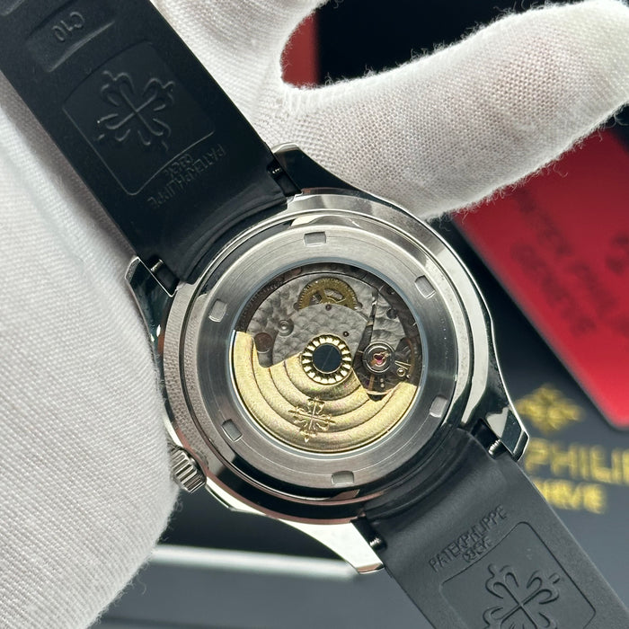 Patek Philippe Aquanaut 40MM White Dial Diamond White Edition & Black Rubber Strap